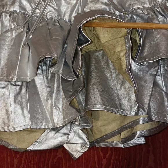 SHUG La La Silver Ruffled Skirt/Skort Women's S M L NWT